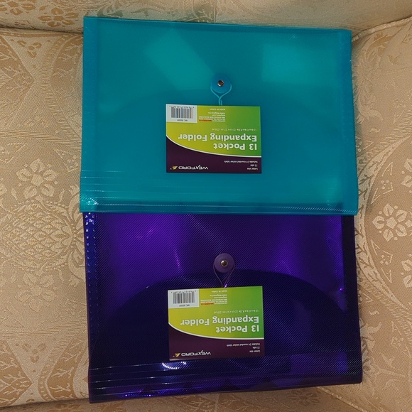New 2 Letter Size 13 pocket expanding folders with tabs and labels 1.5x13x9.5in - Picture 1 of 5